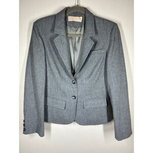 Vintage Pendleton Grey Blazer Jacket Size 6 Pure Virgin Wool USA Academia Preppy